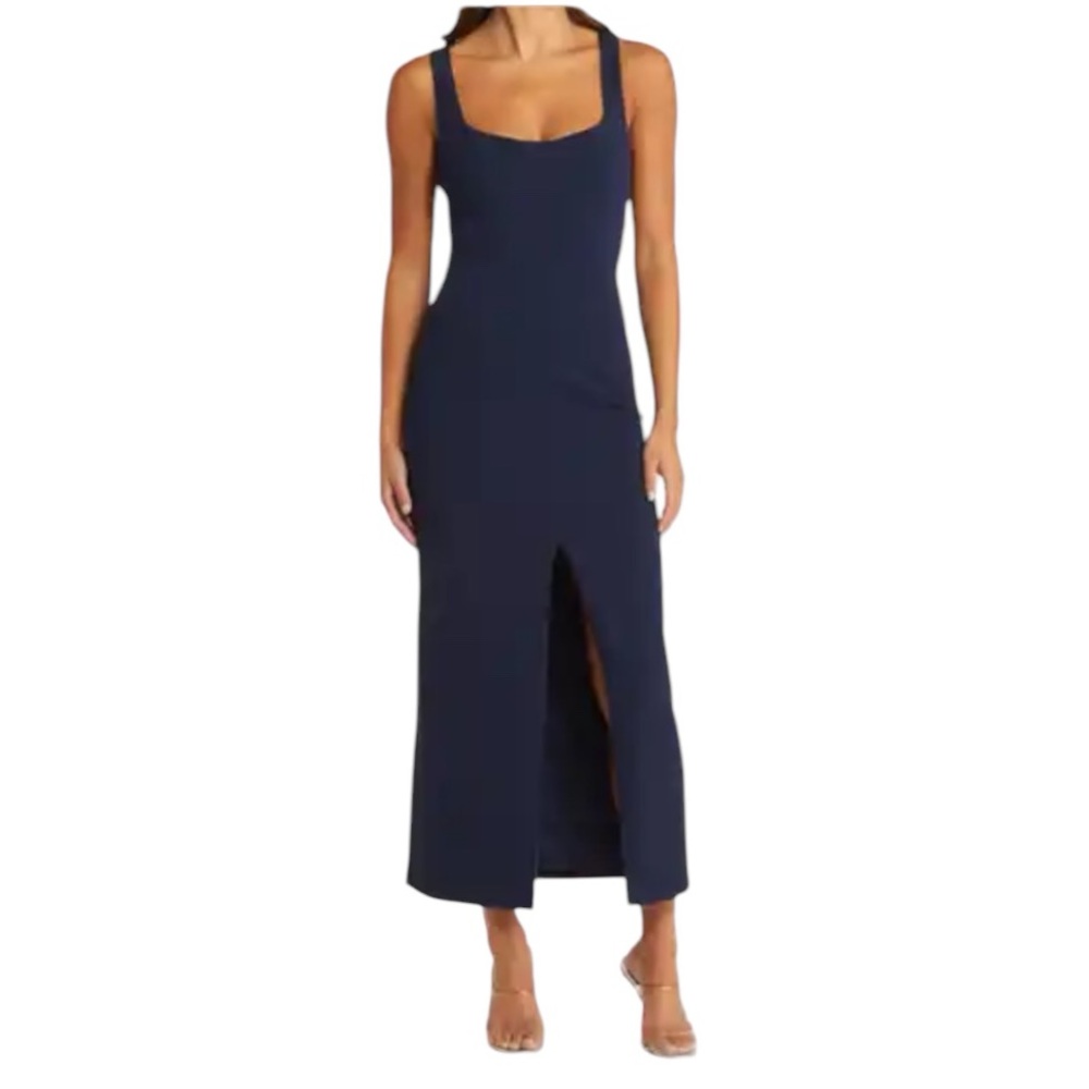 Wayf Elegant Navy Blue Sleeveless Maxi Dress Size Small